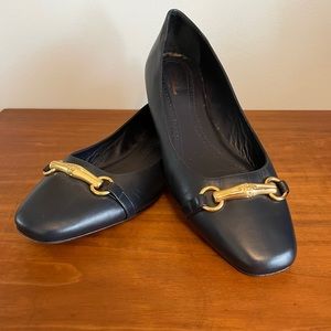 Brooks Brothers 10 navy horsebit flats
